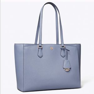 Tory Burch Robinson Leather Tote Bluewood